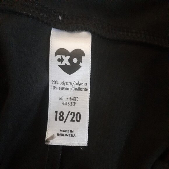 Justice Girl's Size 18/20 Black Gold Spell Out Lace Front Leggings - Picture 3 of 9